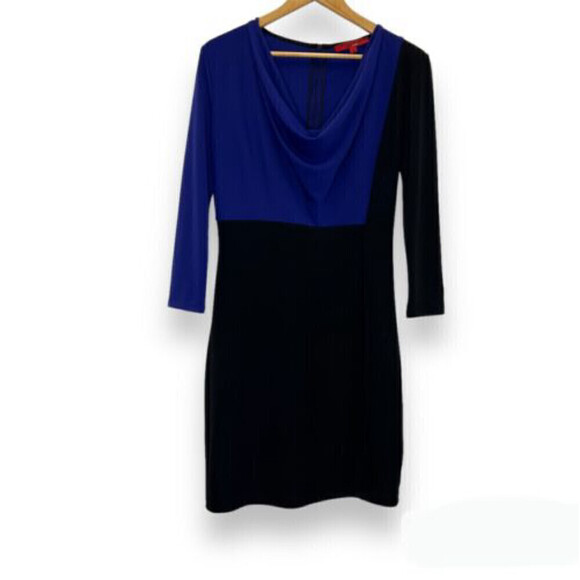 Narciso Rodriguez Design Nation Dress Color Block Waterfall Cowl Neck S Small - Picture 1 of 6